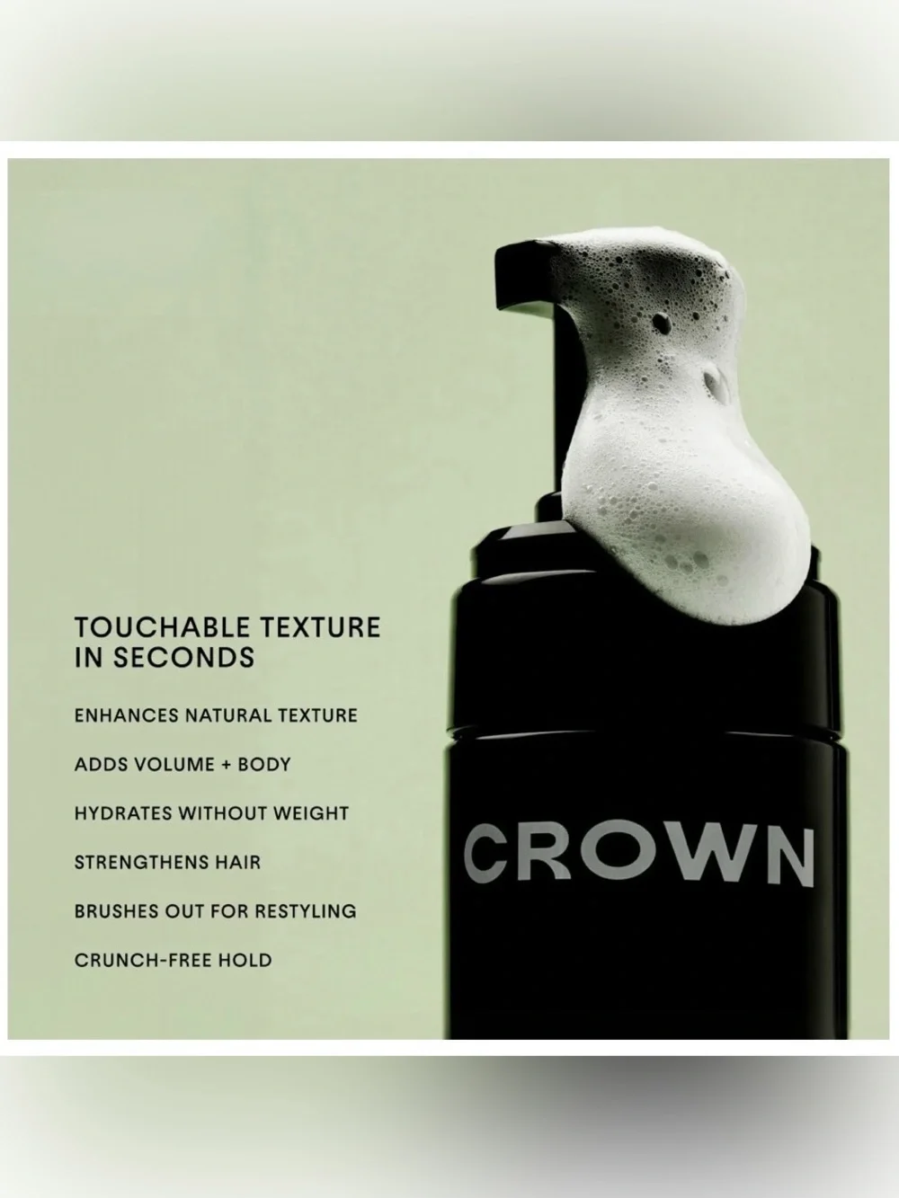 Crown The Texturizing Air Dry Hair Mousse Travel 🧳 Size